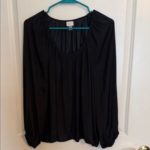 A New Day Black Women's Long-Sleeve Scoop Neck Top XL